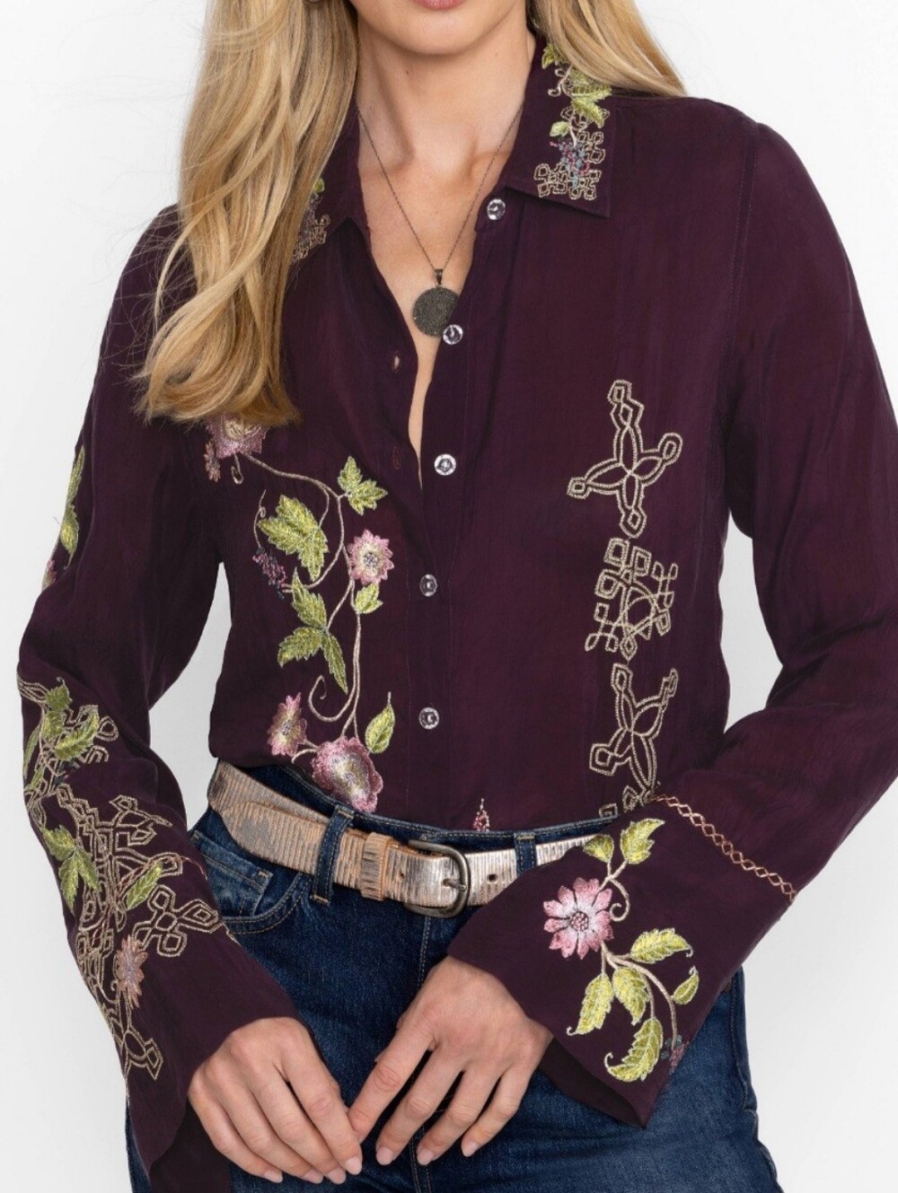 Johnny Was Vintage Button Down Blouse